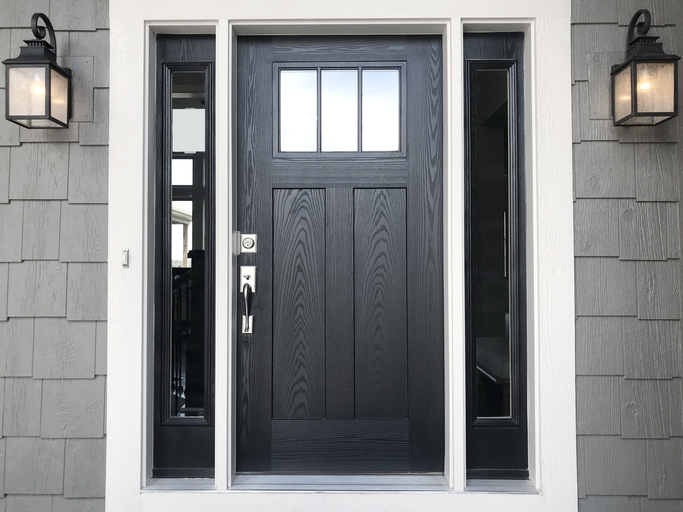 modern Black composite front door