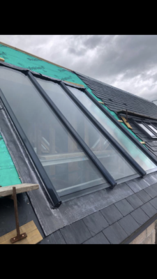 A roof lantern being installed